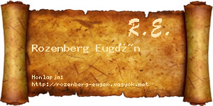 Rozenberg Eugén névjegykártya